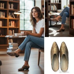 Revolve Raye snakeskin mules